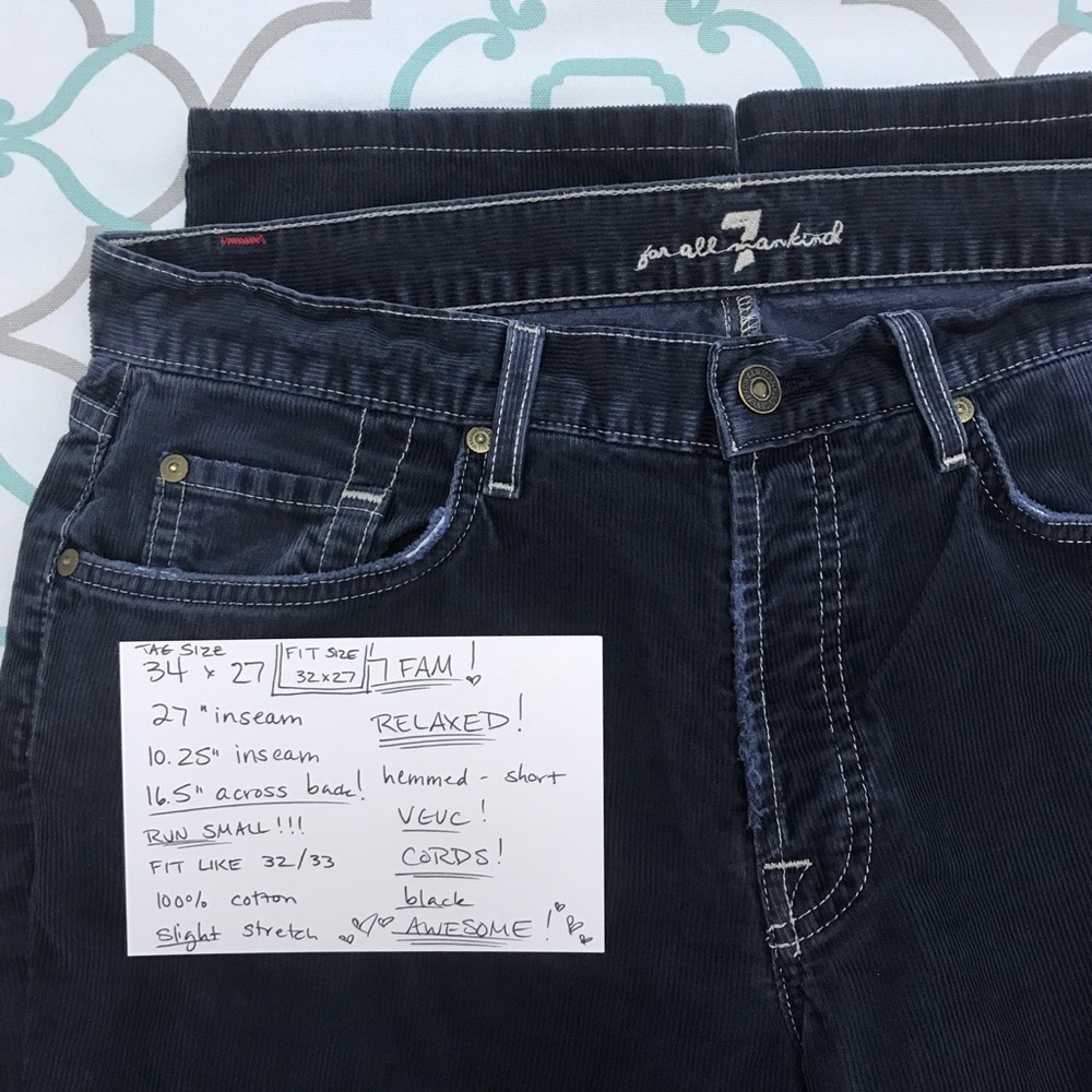 HP 34X27👖AWESOME💙7FAM💙CORDS👖VGUC NAVY CORDUROY - Picture 6 of 8
